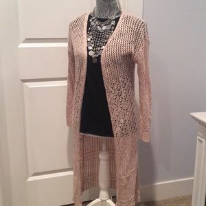 Long cardigan knit sweater